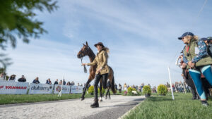Maryland 5 Star final trot-up: Monica Spencer and Artist