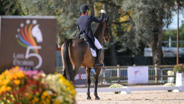 Bubby Upton, dressage leader at Pau Horse Trials
