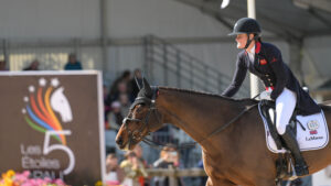 Bubby Upton and Cannavaro at Pau Horse trials dressage