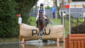 Bubby Upton and Cola: Pau Horse Trials cross-country falls