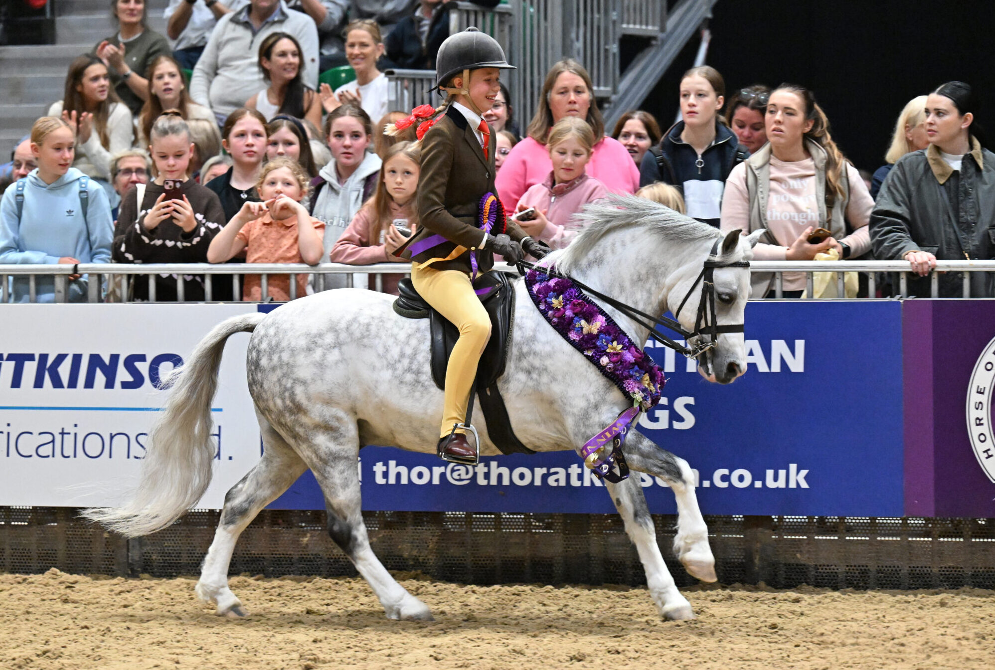 Marsh Walk On By and Lilly Richardson post a win in the junior M&M small breeds class at HOYS 2025