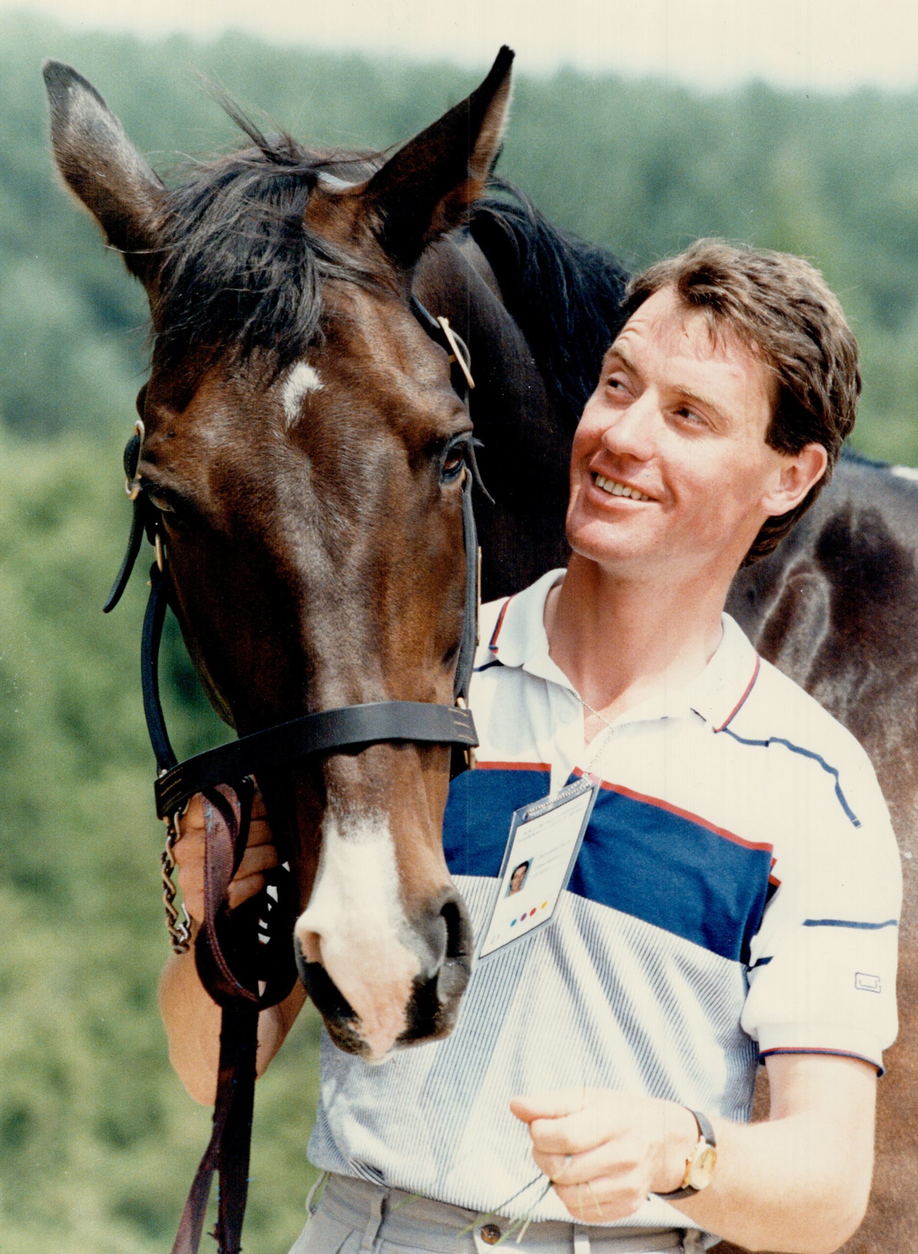 Britain's Christopher Bartle with his dressage teammate Wily Trout. The pair are among the favorites for this week's world championships in Cedar Valley.