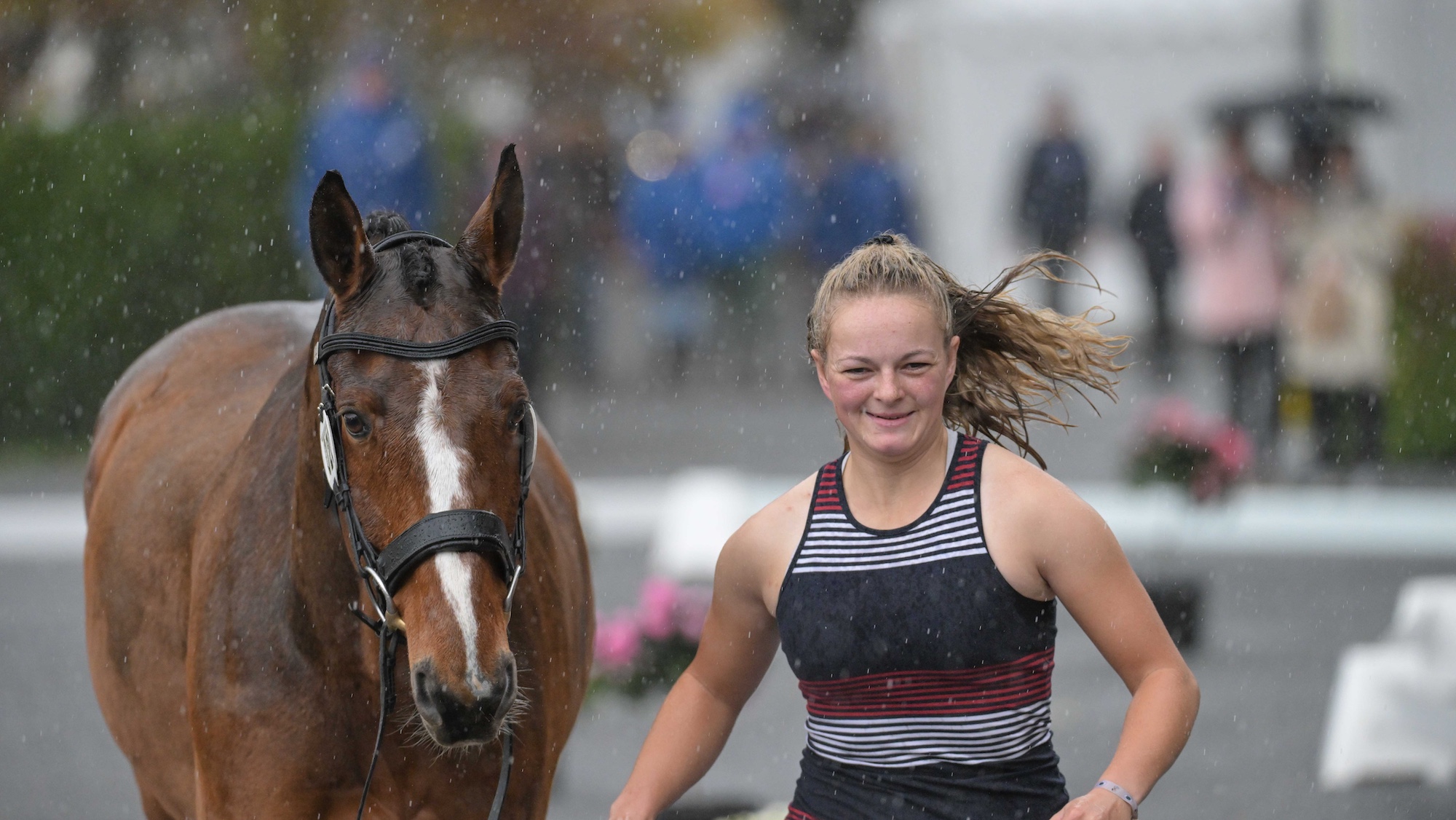 Grace Cooper at Pau Horse Trials first trot-up