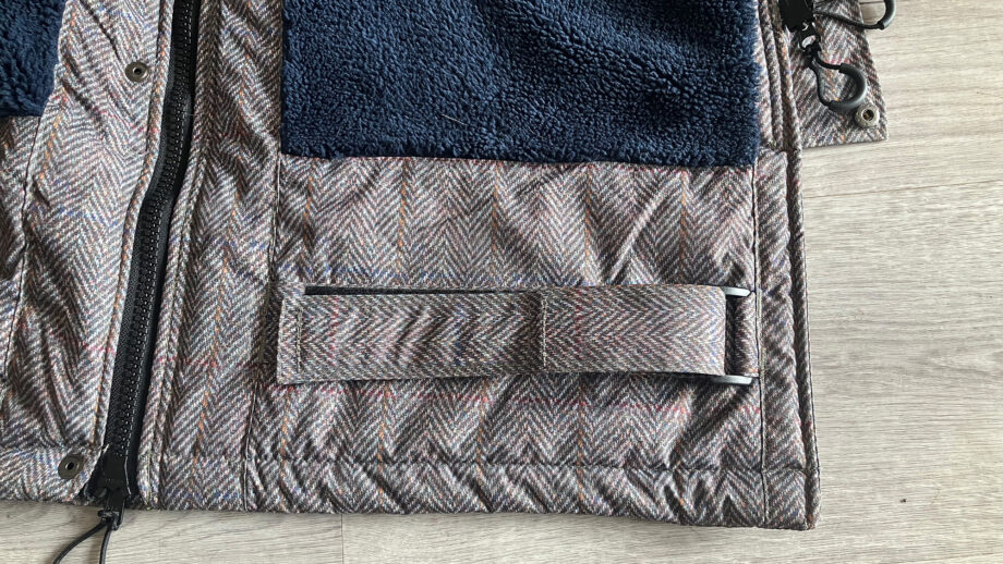 Hestt Eco-Ultra riding robe close up view of leg strap
