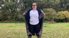 Lady wearing Hestt Eco-Ultra Riding Robe showing lining