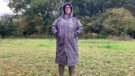 Lady wearing Hestt Eco-Ultra Riding Robe with hood up front view
