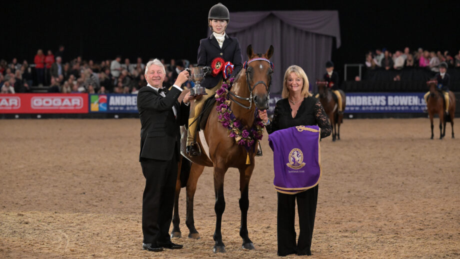 Rotherwood Fantasia, ridden by Emma Harker, takes the show pony championship