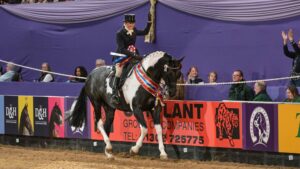 KBF Lucia and Jayne Ross canter victorious from the 2025 coloured championship at HOYS