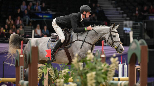 James Ingham and Altesse 2 VN Z jump a fence to win the Foxhunter final at HOYS 2025