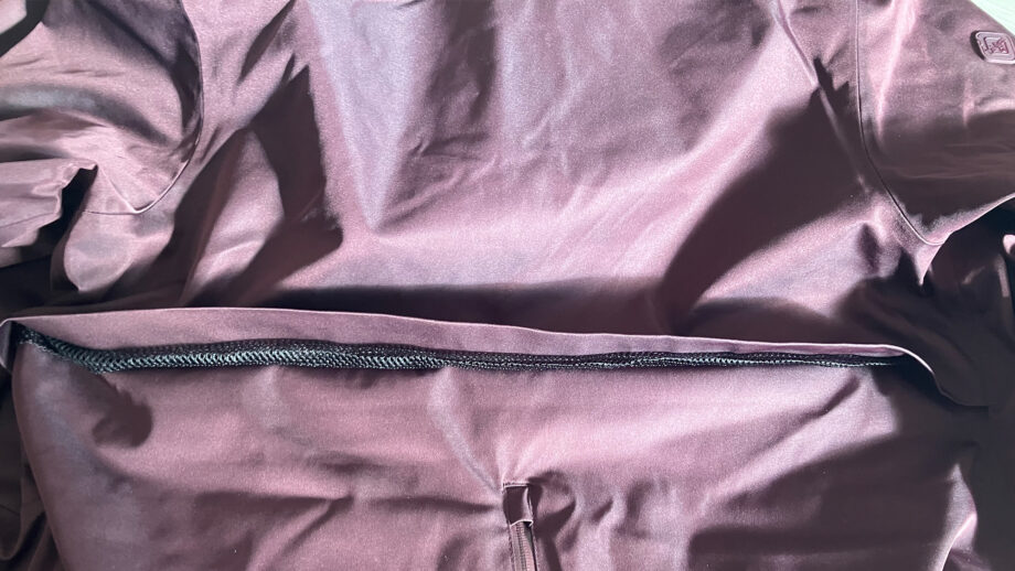 LeMieux All Elements Robe on the floor with a close up of air vents on the outside of coat