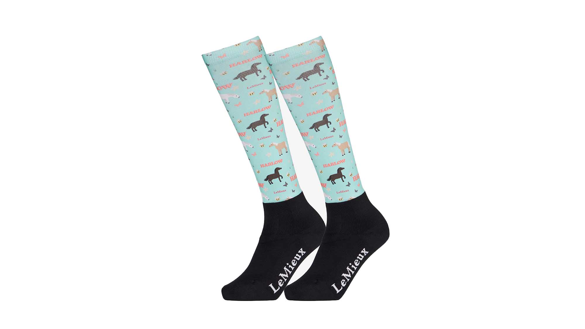 LeMieux Harlow Pony Print Footsie Socks
