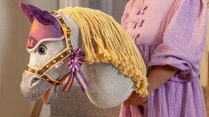 Close up of LeMieux x Disney Maximus hobby horse