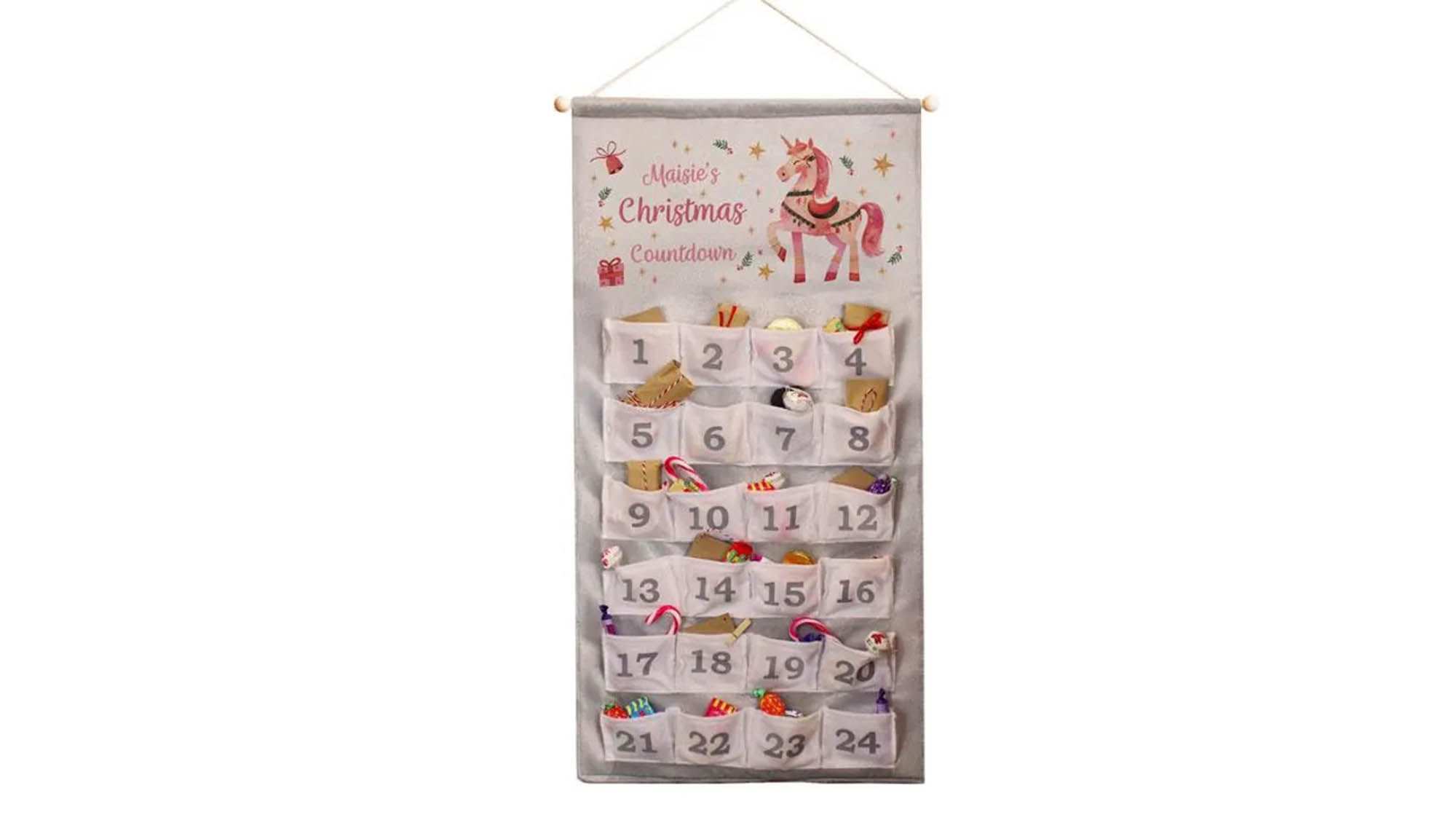 Personalised Unicorn Christmas Advent Calendar