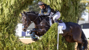 Alex Bragg and Quindiva on the Maryland 5 Star cross-country course in October 2025.