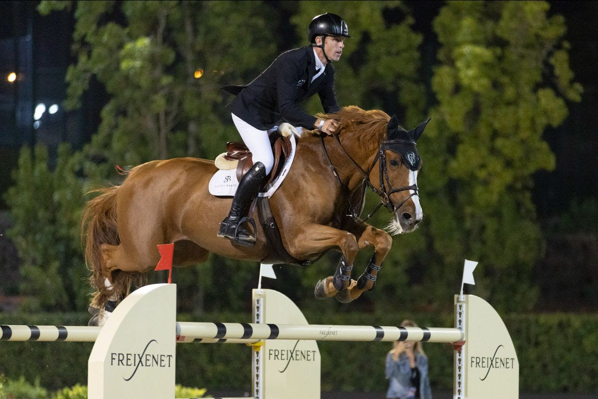 Scott Brash and Hello Folie are also victorious in the grand prix on Friday night.