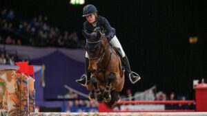 Sophia Rogers and NEIL 55 - winners of the Demolition Services Ltd Leading Pony Showjumper of the Year during the Horse of the Year Show held at the NEC in Birmingham in UK between 8 -12 th October 2023