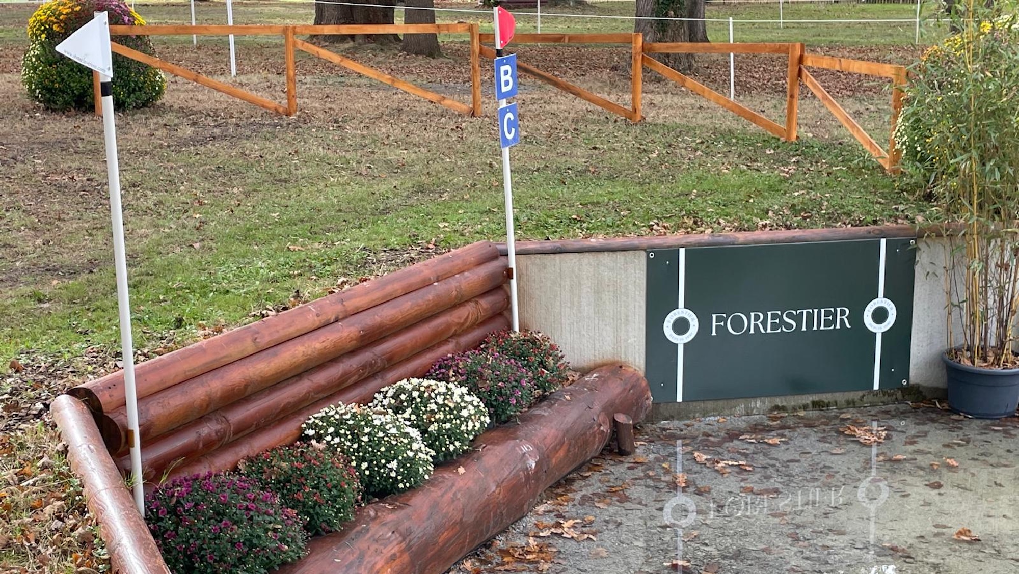 Step up from water at Pau fence 23