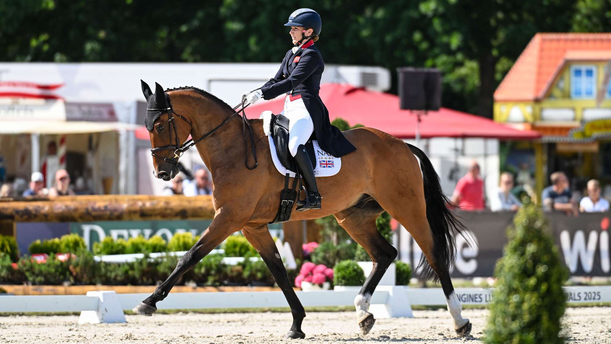 Laura Collett riding London 52 in the dressage at Luhumhlen in 2025