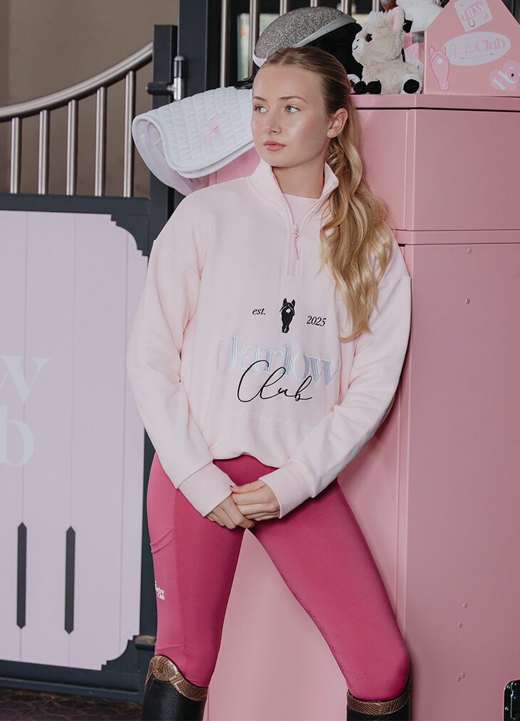 Harlow Club Riding academy half zip sweater Candy