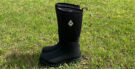 Close up side view of Harry Hall Mud boots in black