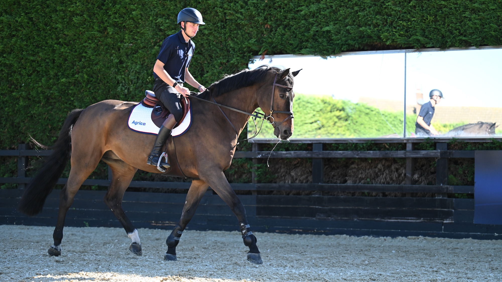 Joe Stockdale training at home with Cacharel