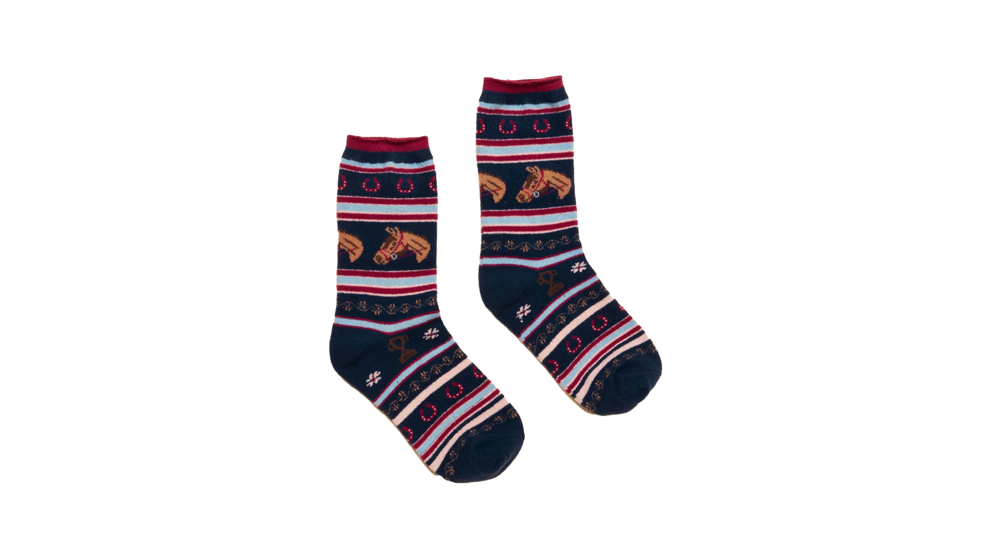 Joules Women's Willow Cosy Navy Horse Fair Isle Socks