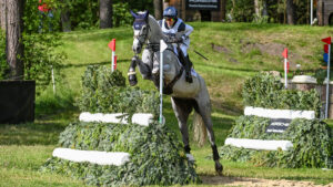 Laura Collett riding Hester cross-country at Luhmuhlen Horse Trials in 2025