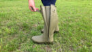 Close up of the full length side zip undone on the Le Chameau Chasseur Neoprene wellies