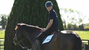 Joe Stockdale with Cacharel, one of his horses