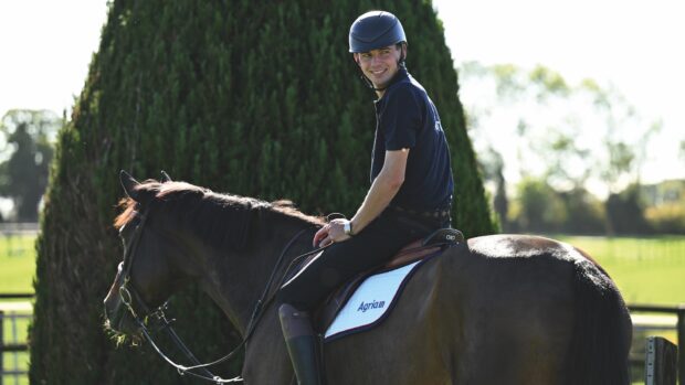 Joe Stockdale with Cacharel, one of his horses