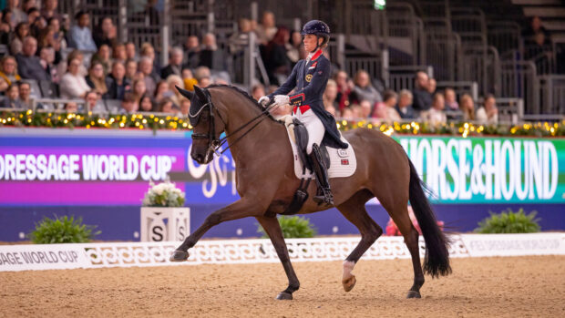 Charlotte Dujardin takes second in London Horse Show dressage grand prix 2025 on Alive And Kicking.