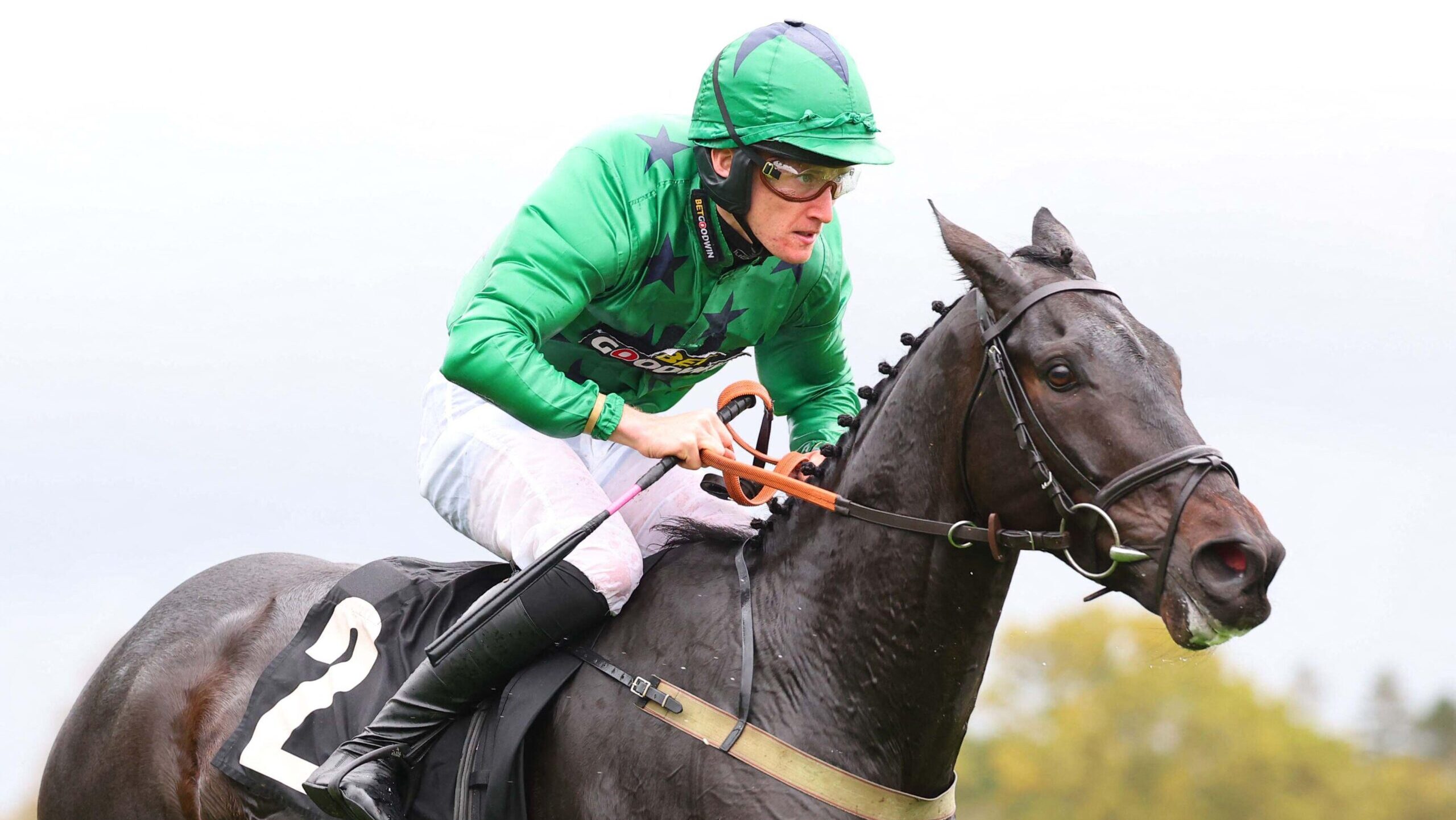 Close up of Freddie Gordon riding Diamond Hunter at Plumpton