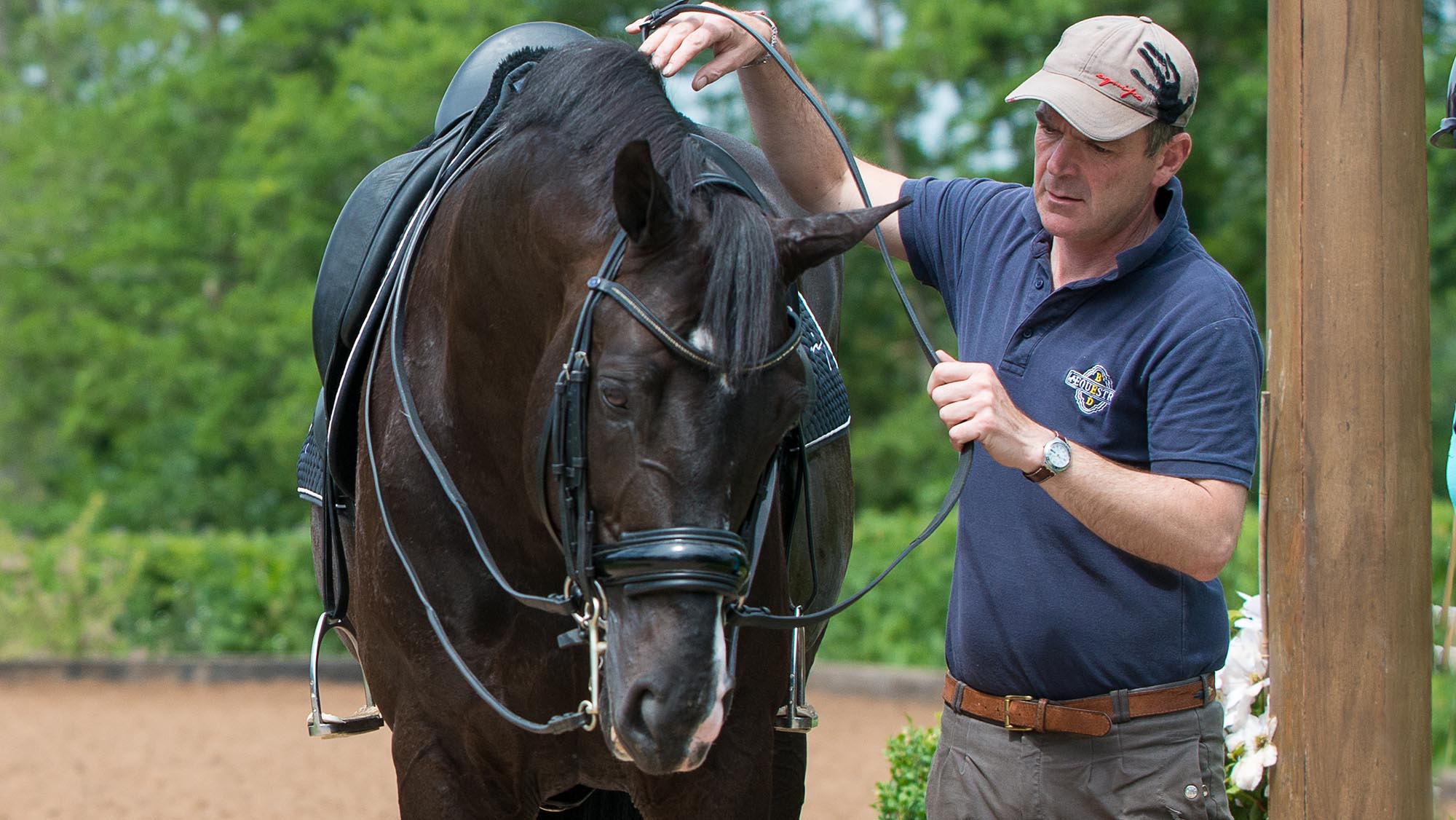 Groom Alan Davies pictured with Uthopia.