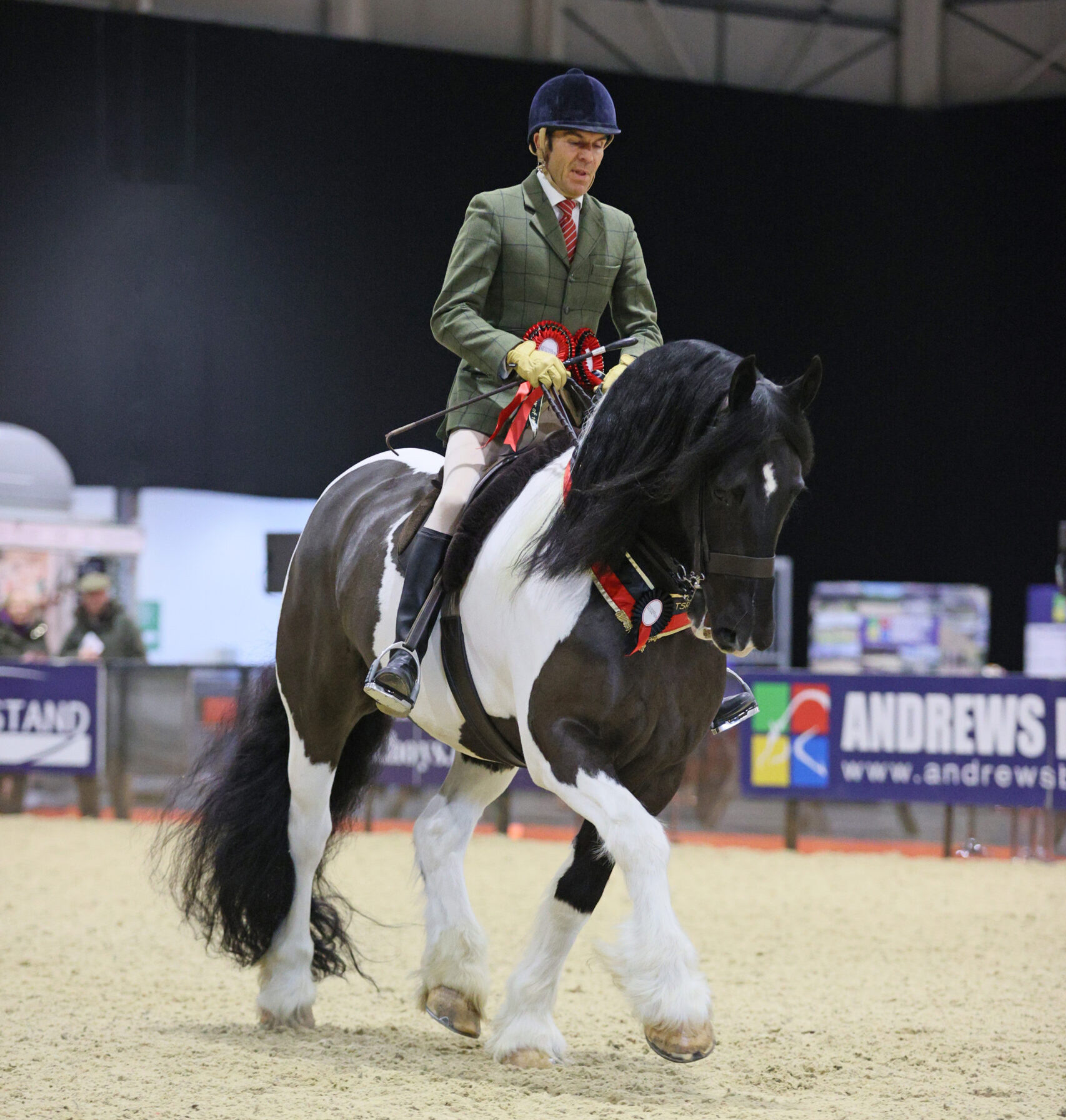 Orcarber Maverick and Christopher Penfold land the coloured horse final