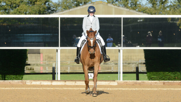 Rider demonstrating riding a centre line