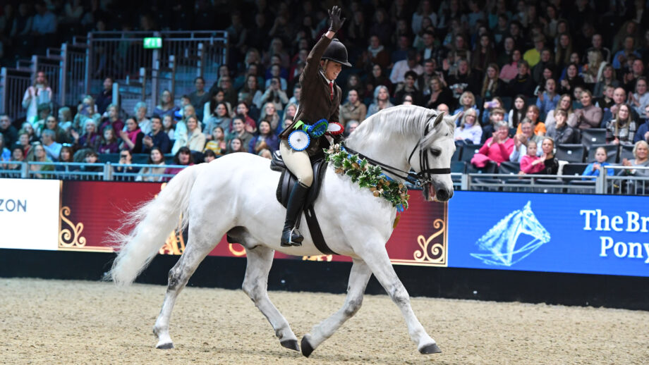 Castle Kestrel and Lucy Glover after winning the supreme ridden M&M at London International Horse Show 2022; this year London International native performance judge Samantha Darlington will be assessing ride