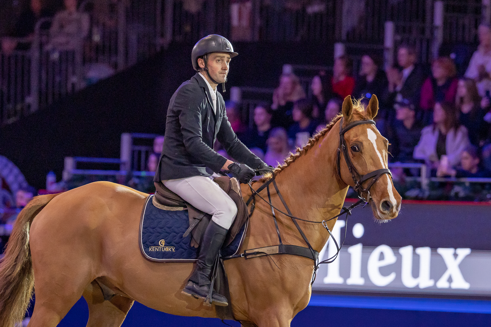 Andrew Hodgins and Shanaclough Luichew at London Horse Show.
