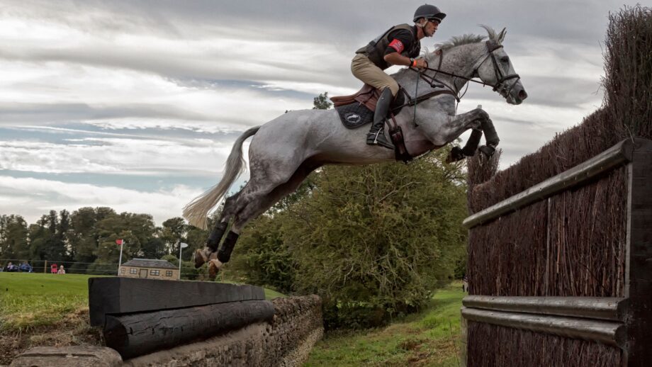 Andrew Nicholson and Avebury jumping the large open ditch the Cottesmore Leap at Burghley: How to solve your horse’s fear of ditches