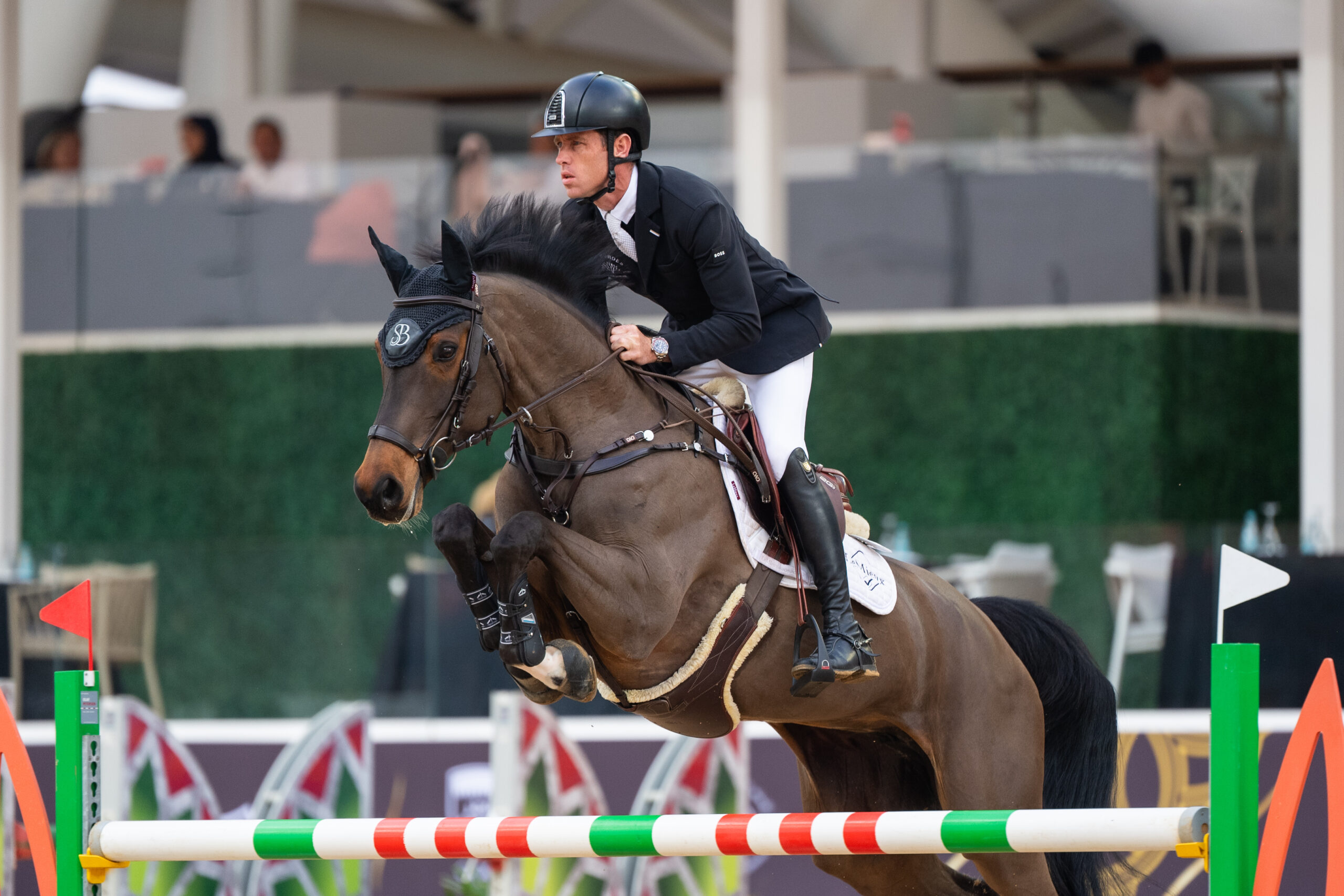 Scott Brash lands the CSI3* grand prix at Al Shaqab, Doha, Qatar with Hello Chadora Lady.