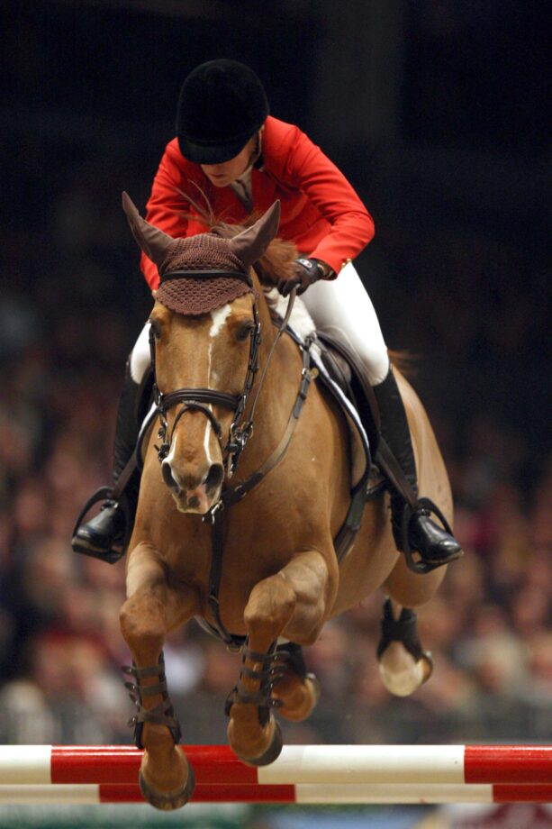 Pictured Edwina Tops-Alexander riding Socrates at Olympia horse show.