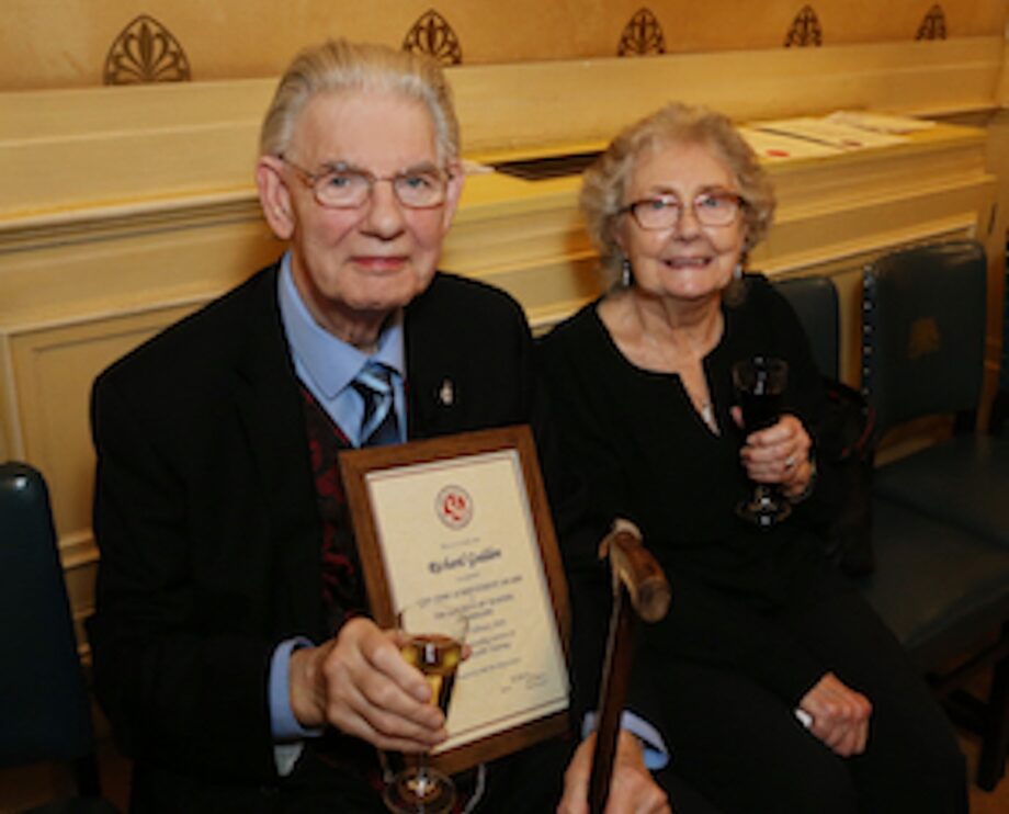 Richard Godden and his wife Sheila with an SMS award