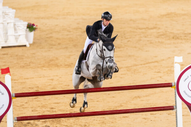 Scott Brash and Hello Mango win the CSI5* grand prix in Doha, Qatar.