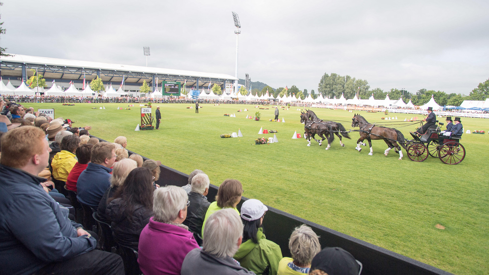 Spectators watching the driving competition at Aachen