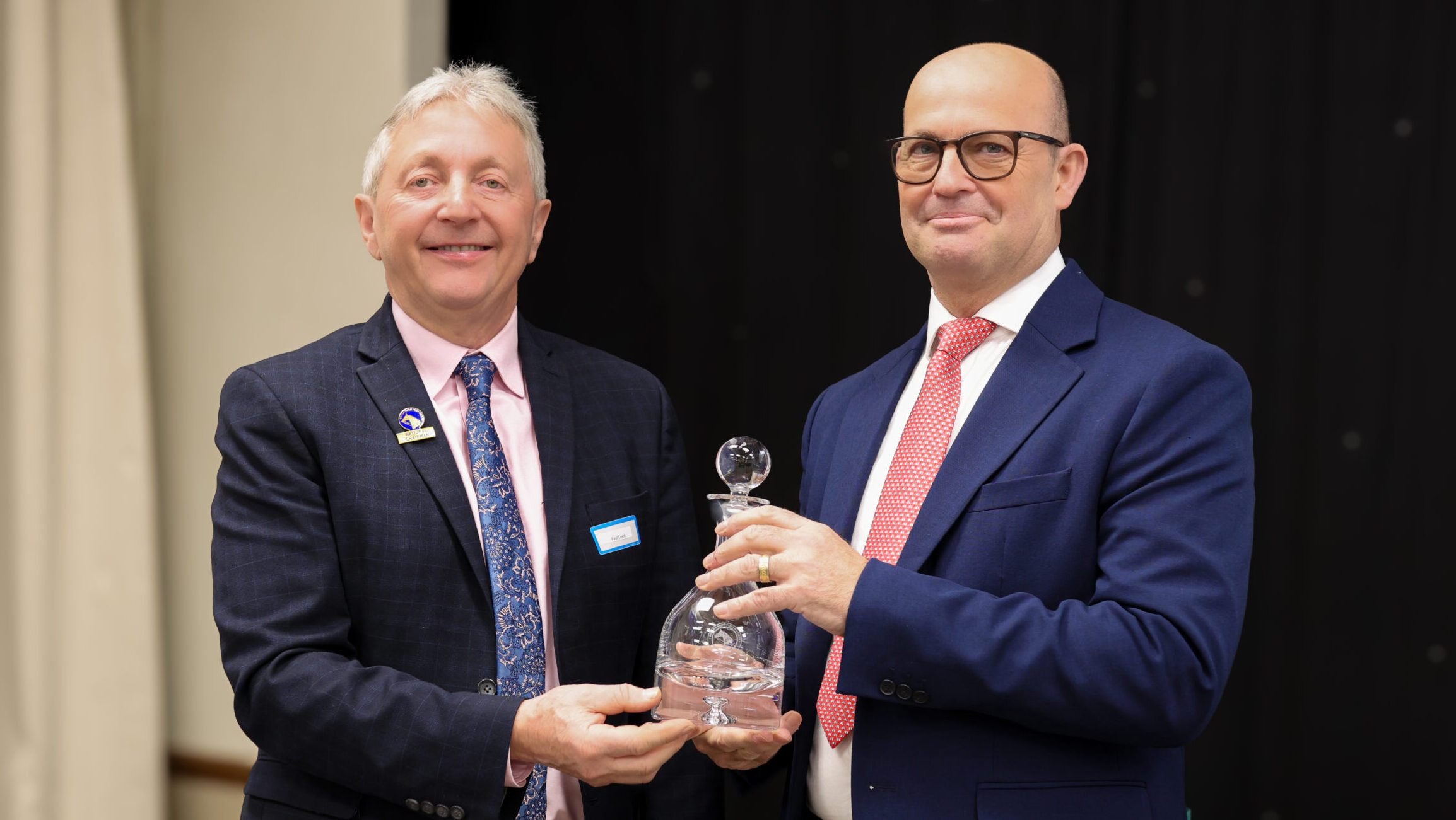 2026 BSPS award winner David Ingle receives his award from BSPS chair Paul Cook at the 2026 BSPS conference