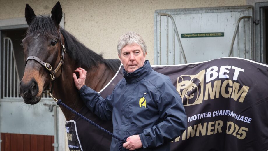 Barry Connell, trainer of Marine Nationale, pictured before on a yard visit before his run at the Cheltenham Festival 2026