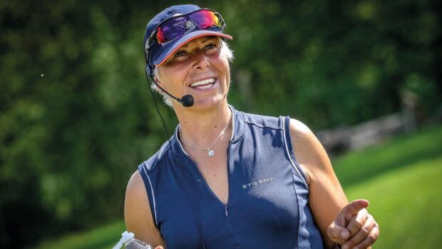 The late Caroline Moore in a coaching session