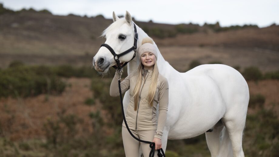 Harlow White's Connemara pony Panda, pictured with Harlow in the New Forest.