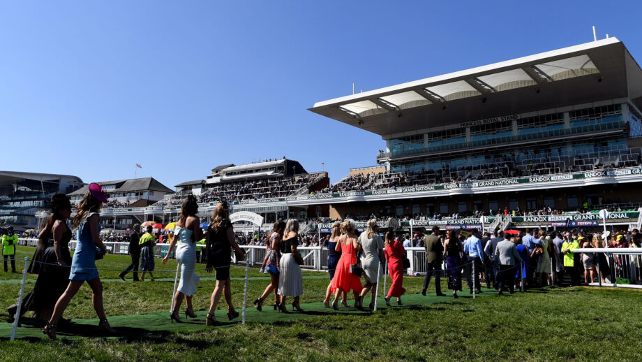 Racegoers arriving at Aintree Racecourse for the Grand National Festival
