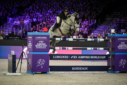 Jessica Burke and Good Star Du Bary in action during the Longines FEI World Cup of Bordeaux.
