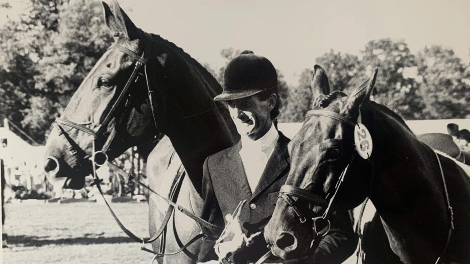 Mark Todd with Wilton Fair and Charisma (right) at Burghley 1987.